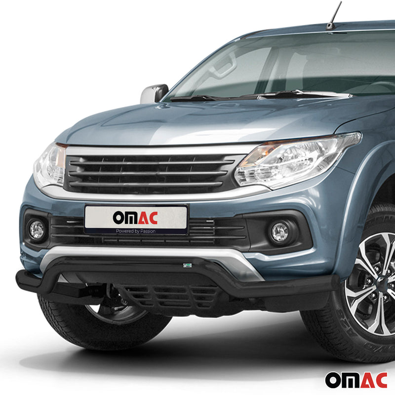 Pare-Buffle Avant Pour Fiat Fullback 2016-2019 Noir en Acier Inoxydable