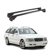 Barres de toit Transversales pour Mercedes Classe C S202 1993-2000 TÜV Noir 2Pcs