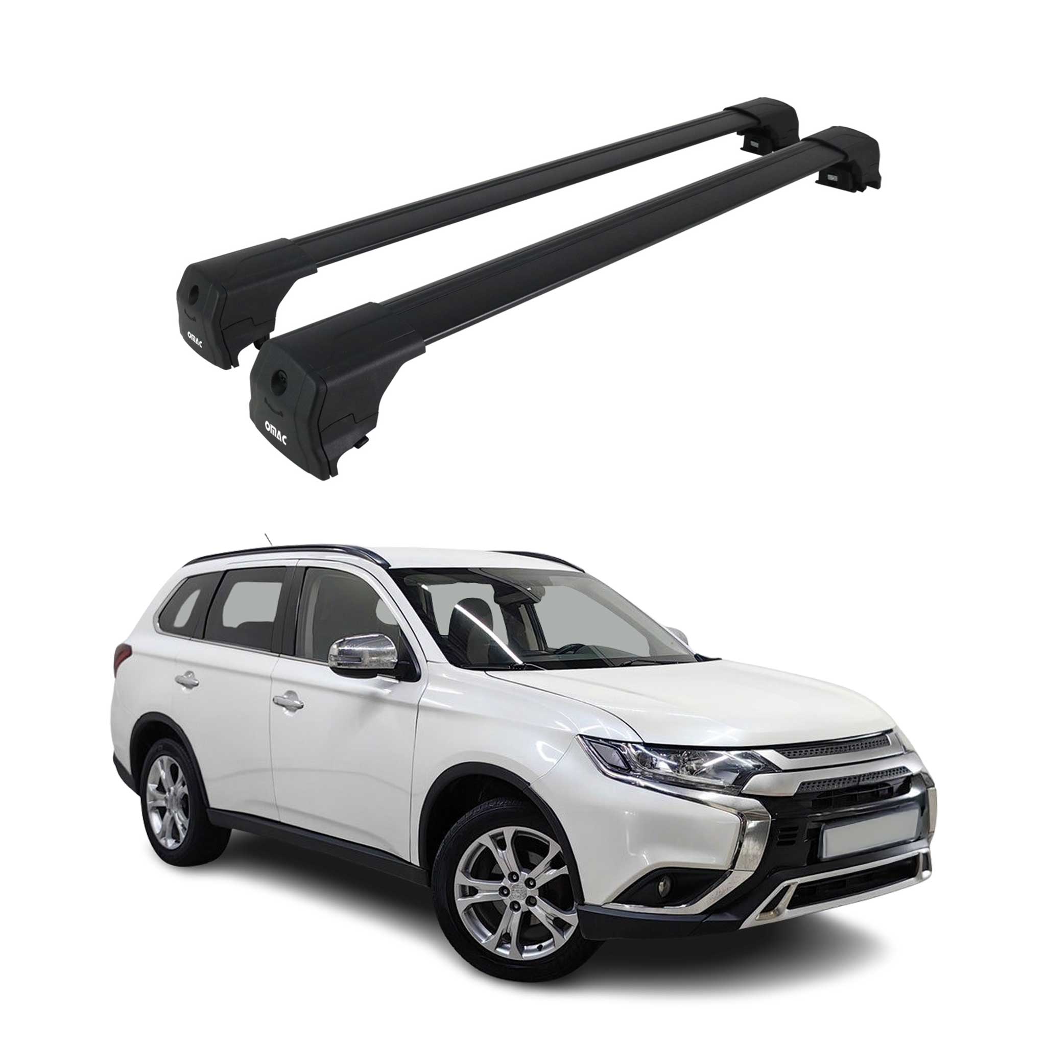 Barres De Toit Transversales pour Mitsubishi ASX I 2010-2023 Aluminium Noir ABE
