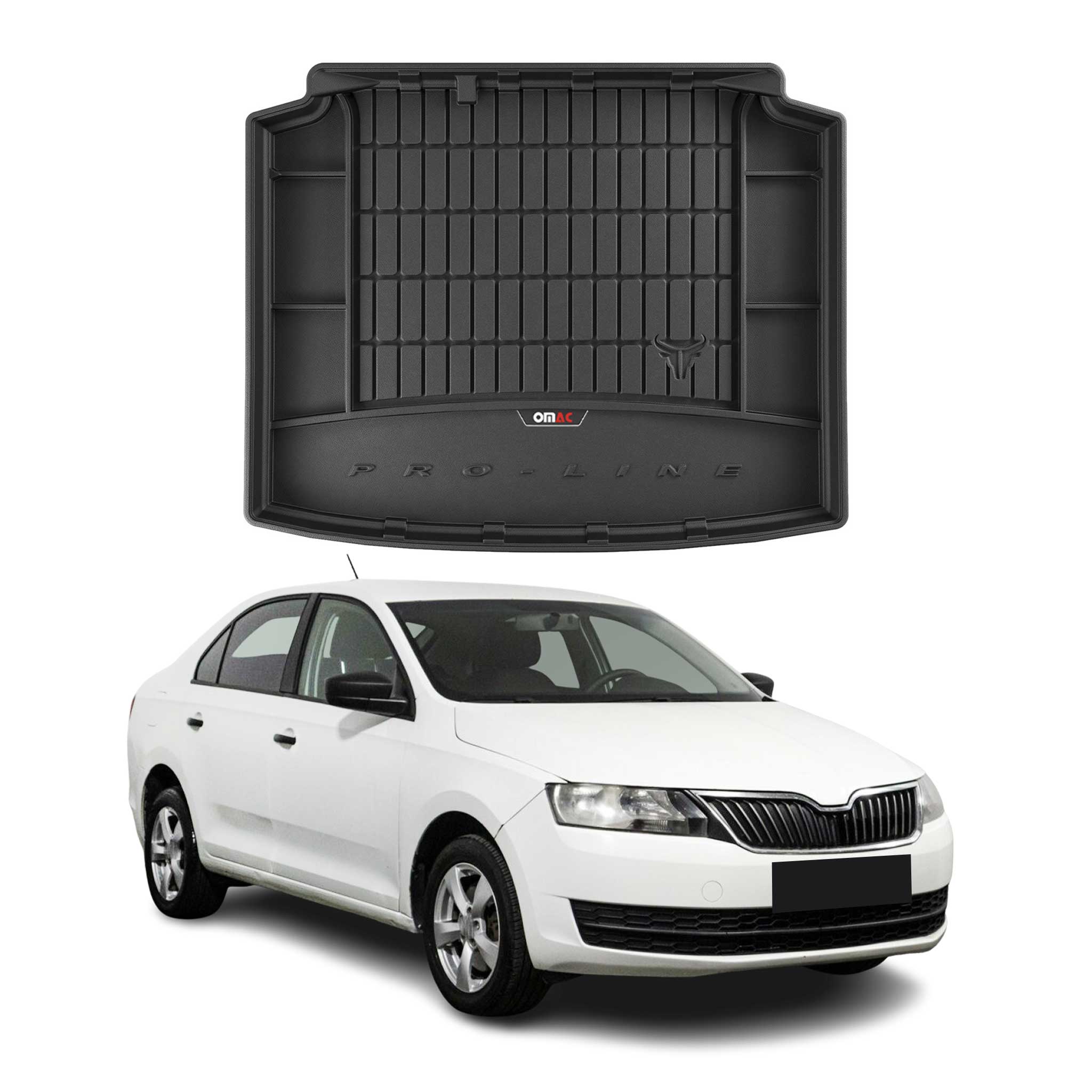 Tapis de Coffre pour Skoda Rapid Spaceback 2013-2019 TPE Noir