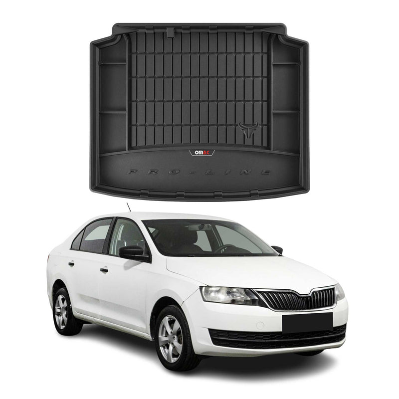 Tapis de Coffre pour Skoda Rapid Spaceback 2013-2019 TPE Noir