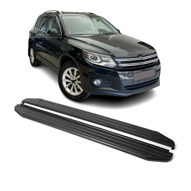 Marchepieds Latéraux pour VW Tiguan 2007-2016 Alu Noir ABE
