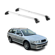 Barres de toit pour Skoda Octavia Wagon 1998-2020 Gris Argenté 2 pièces ABE