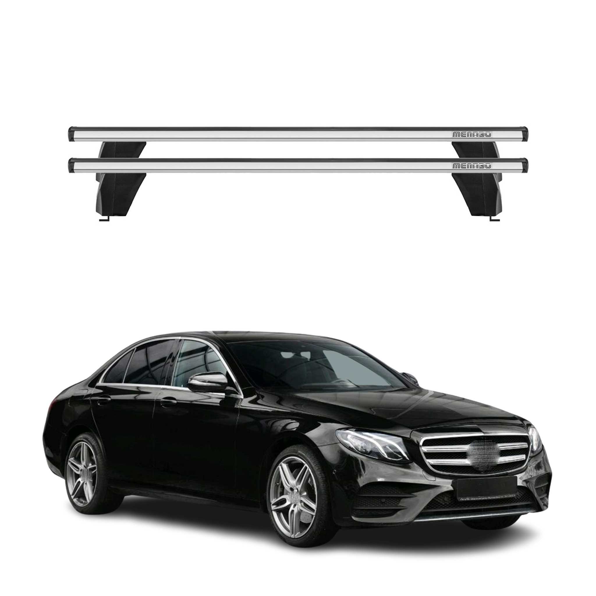 Menabo Barres de toit Transversales pour Mercedes Classe E W213 2016-2020 Gris
