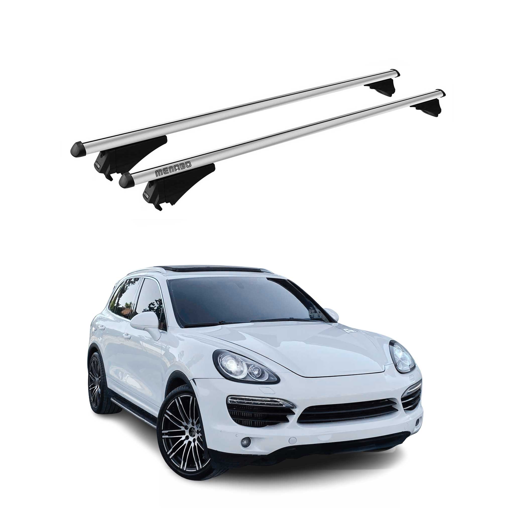 Tiger Barres de toit transversales pour Porsche Cayenne 2018-2022 Alu Gris 2x