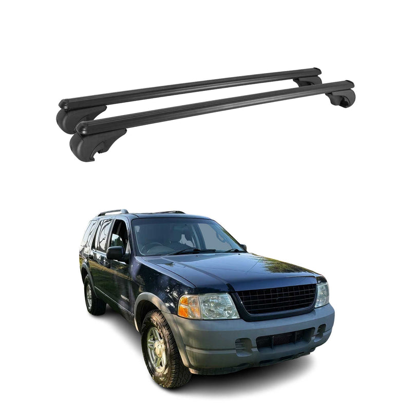 Barres de toit Transversales pour Ford Explorer 2002-2005 Aluminium Noir