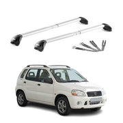Barres de toit pour Suzuki Ignis I 2000-2006 Aluminium Gris Argenté 2 pièces ABE