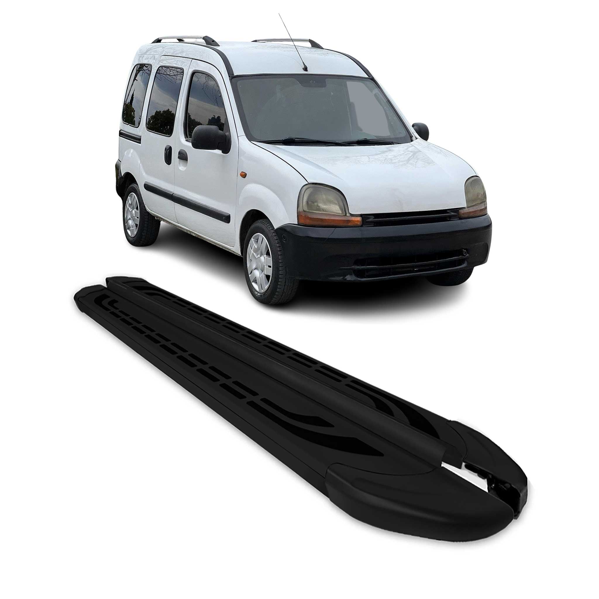 Marchepieds Latéraux pédale pour Renault Kangoo 1999-2008 Aluminium Noir 2Pcs