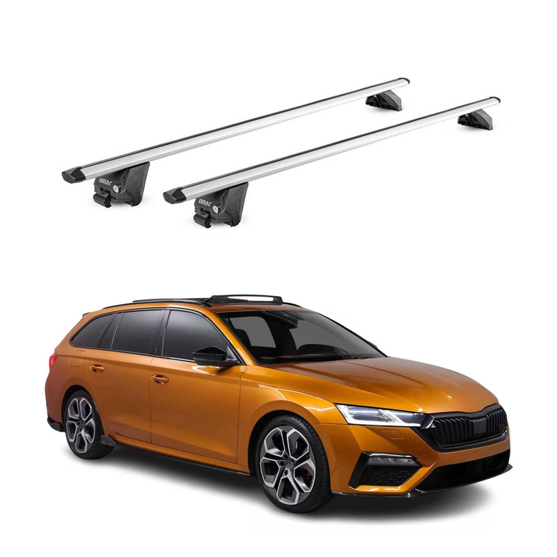 Barres de toit transversales pour Skoda Octavia SW NX 2020-2025 Alu Gris 2x ABE