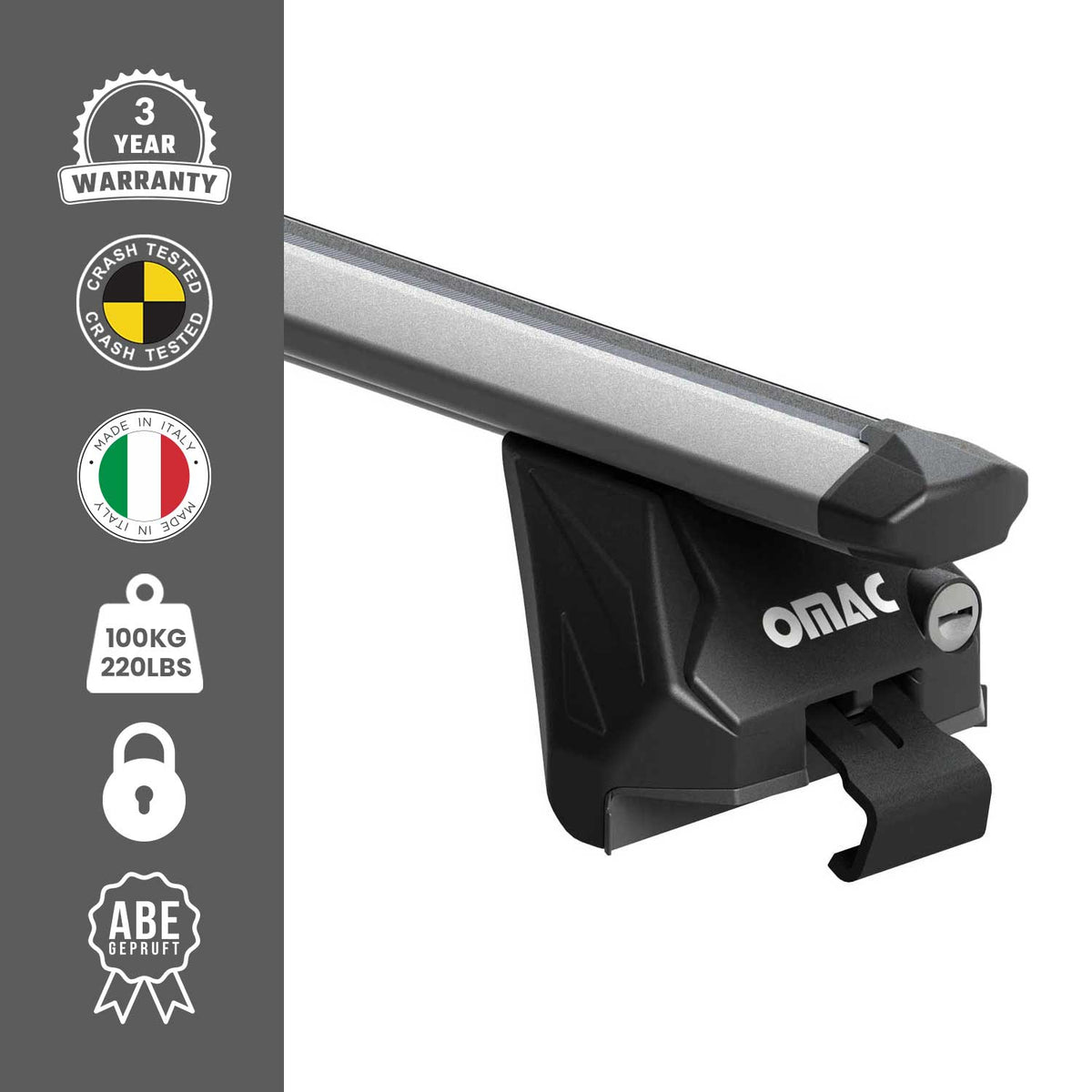 Barres de toit transversales pour Peugeot 308 SW 2014-2021 Alu Gris 2 pièces ABE