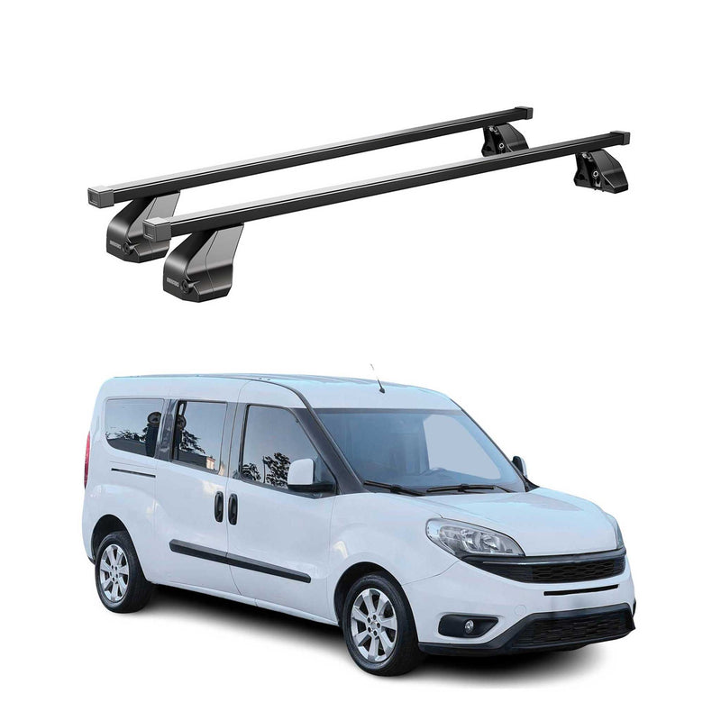 Barres Transversales Menabo pour Fiat Doblo II 2010-2024 Noir