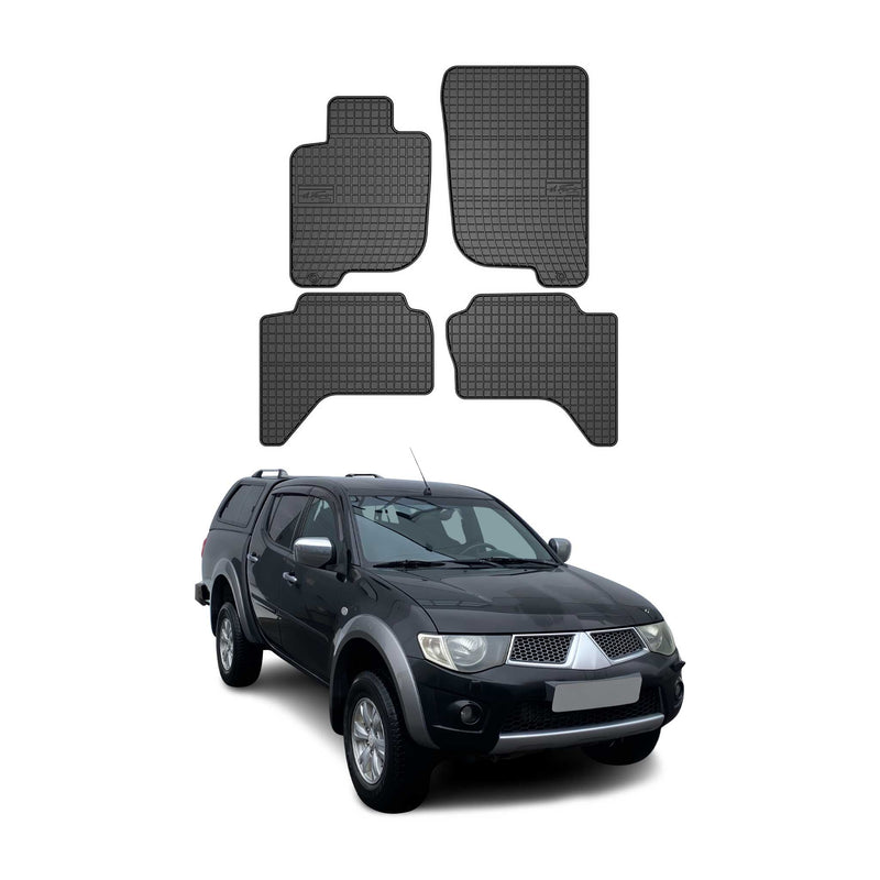 Tapis de Sol pour Mitsubishi L200 2007-2016 Caoutchouc Noir