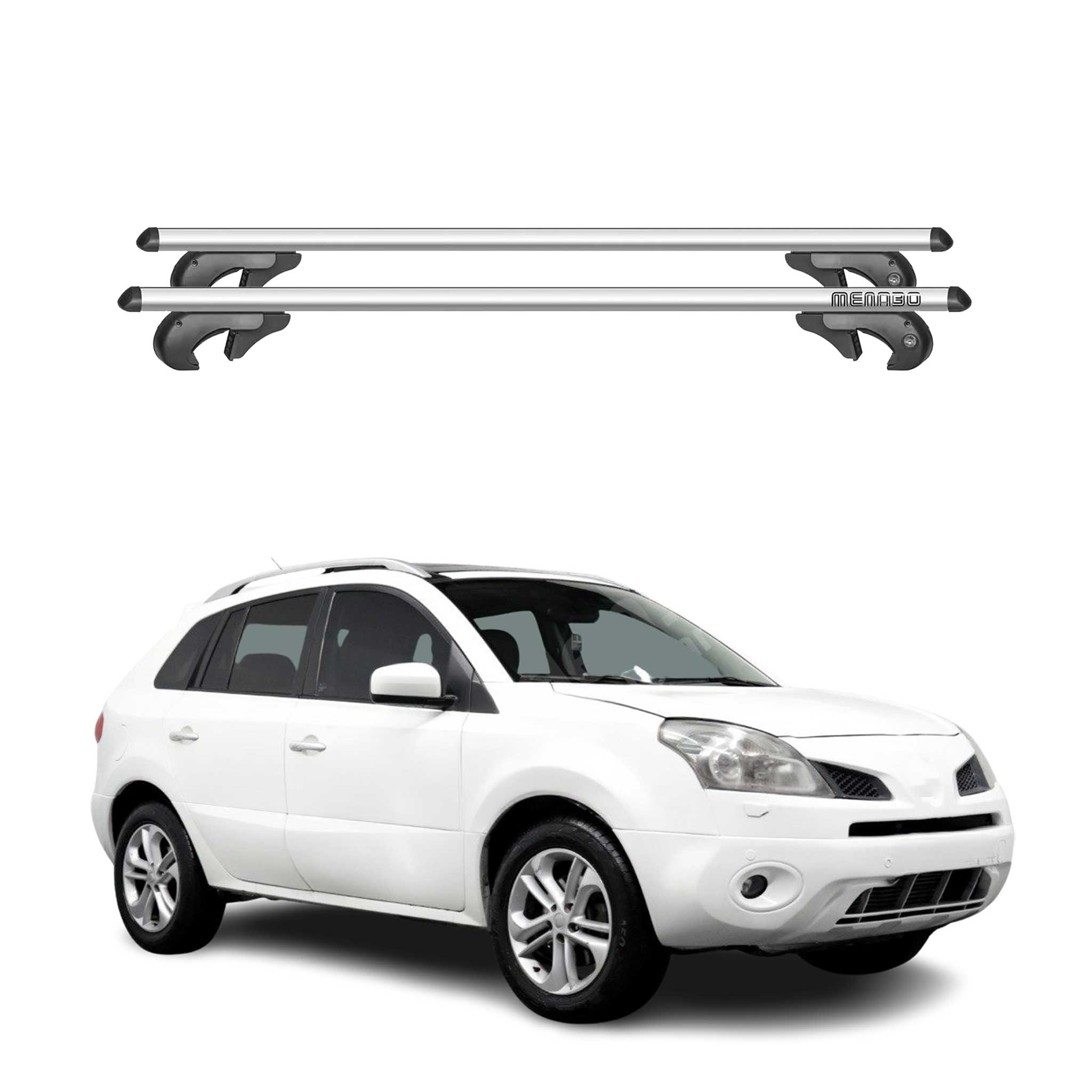 Barres de toit transversales pour Renault Koleos 2008-2016 90kg Alu Gris