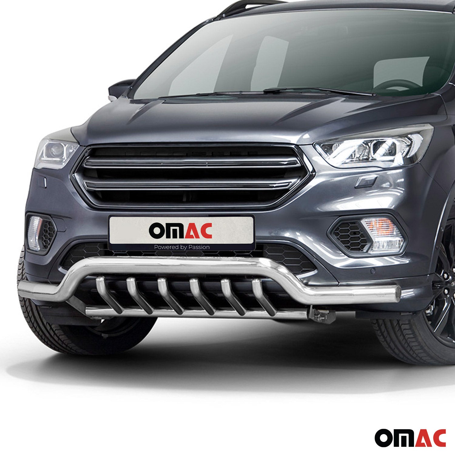 Pare-Buffle Avant Pour Ford Kuga II 2017-2019 Facelift Argent Acier Inoxydable