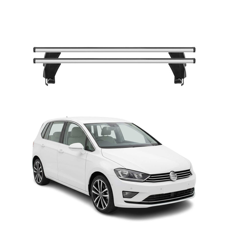 Barres de toit Transversales pour VW Golf VII Sport Van 2014-2019 Alu Gris 2x