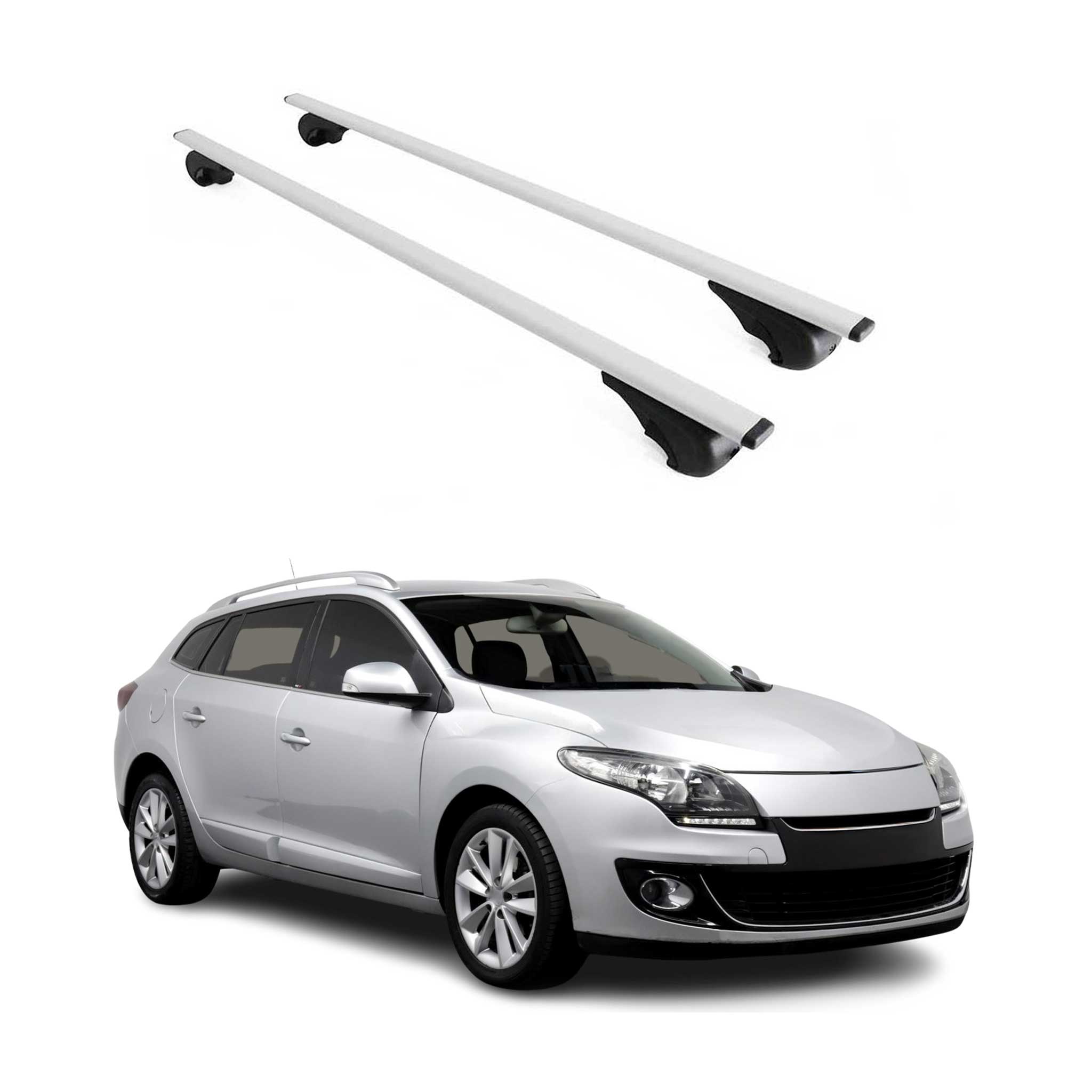 Barres de toit Transversales pour Renault Megane 2009-2016 Fer Argent