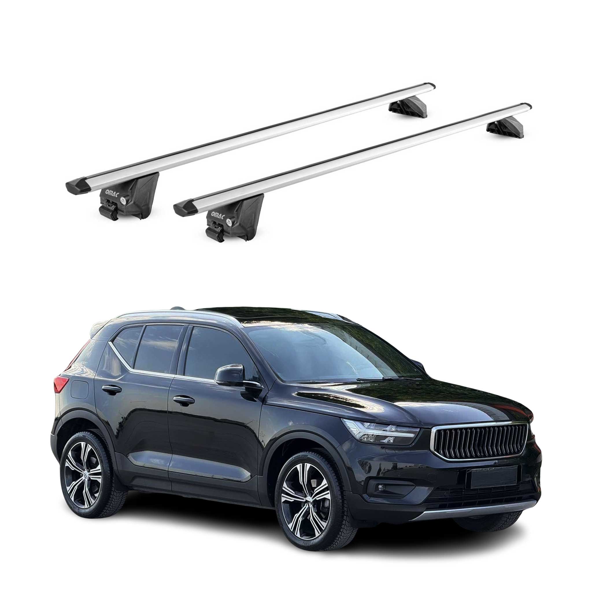 Barres de toit transversales pour Volvo XC40 2018-2026 Alu Gris Argenté 2Pcs ABE