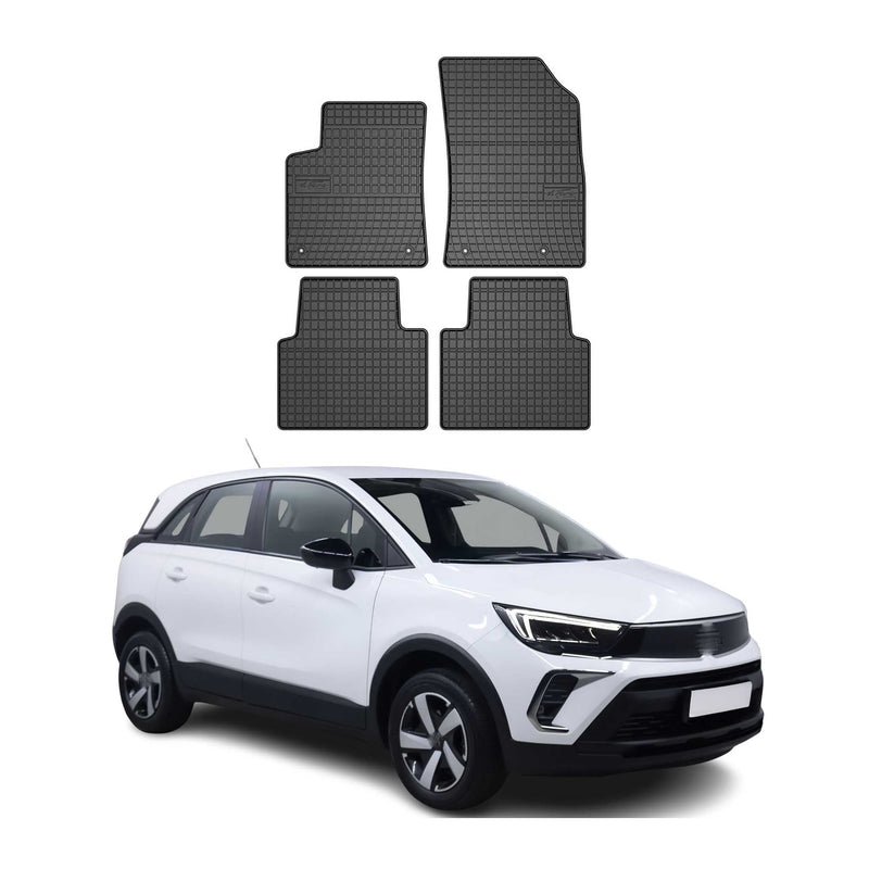 Tapis de Sol pour Opel Crossland 2017-2022 Caoutchouc Noir