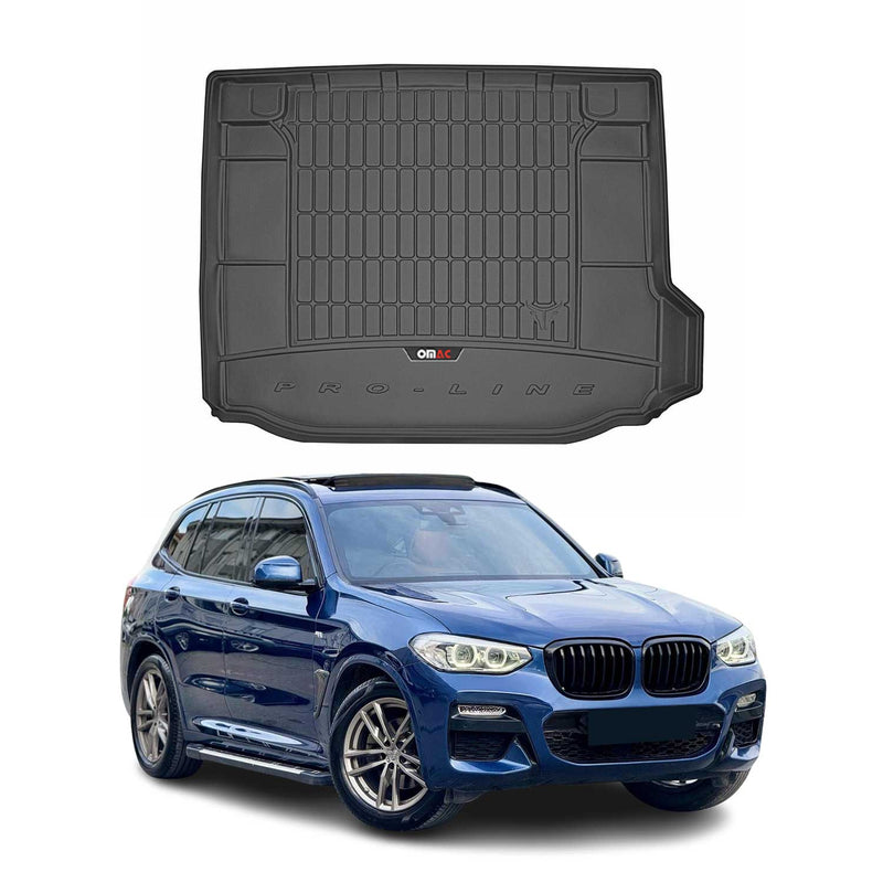 OMAC Tapis de coffre caoutchouc pour BMW X3 G01 2017-2024 Noir Premium