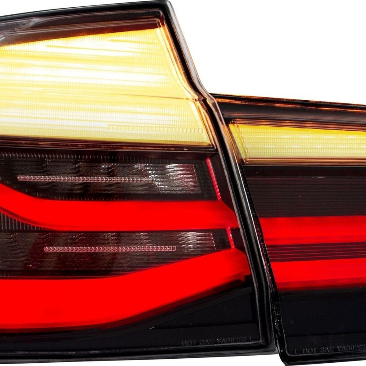 JOM LED Lightbar Feux Arrière pour BMW F30 Berline 2011-2019 Rouge Foncé Fumé