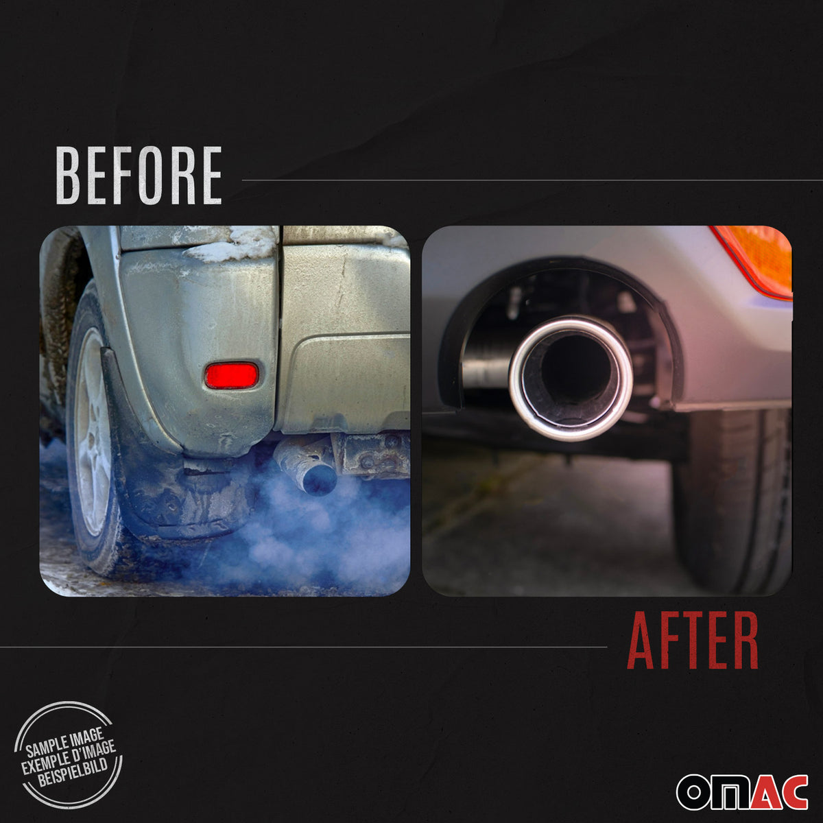 Échappement arrière sport Novus pour Peugeot 206 2x76mm RL-Design avec ABE
