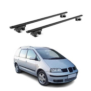 Barres de toit transversales ABE pour Seat Alhambra 7M 1996-2020 5 P Alu Noir 2x