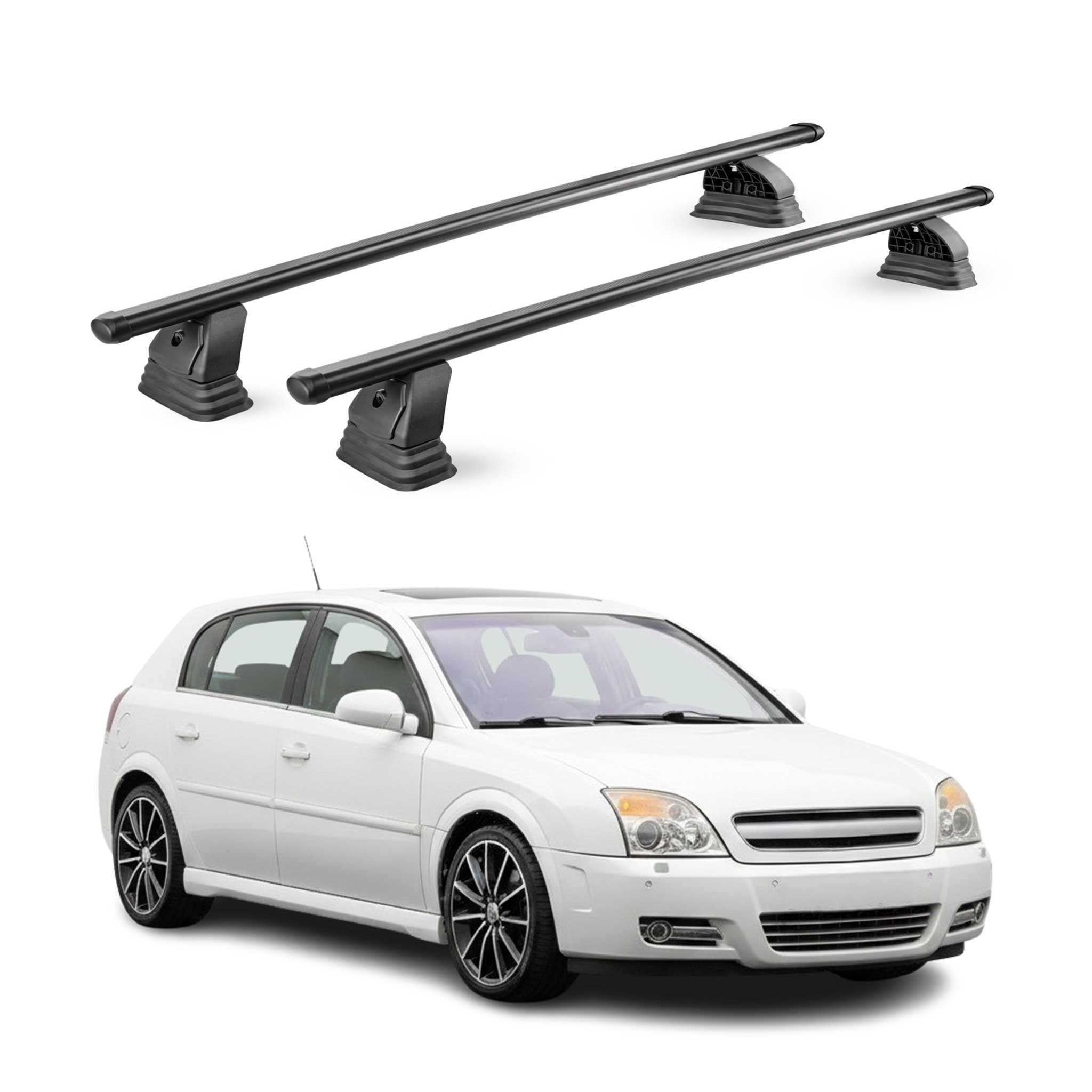 Barres de toit transversales acier pour Opel Signum 2003-2008 TÜV 75 kg Noir 2x