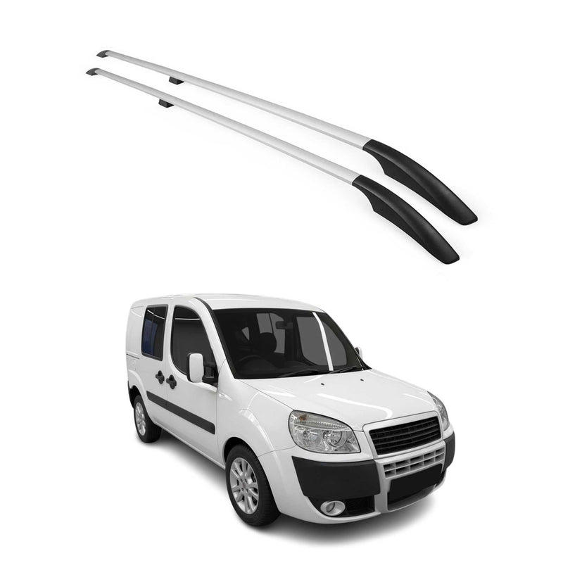 Barres de toit longitudinales pour Fiat Doblo 2000-2010 L1 Aluminium Gris 2Pcs