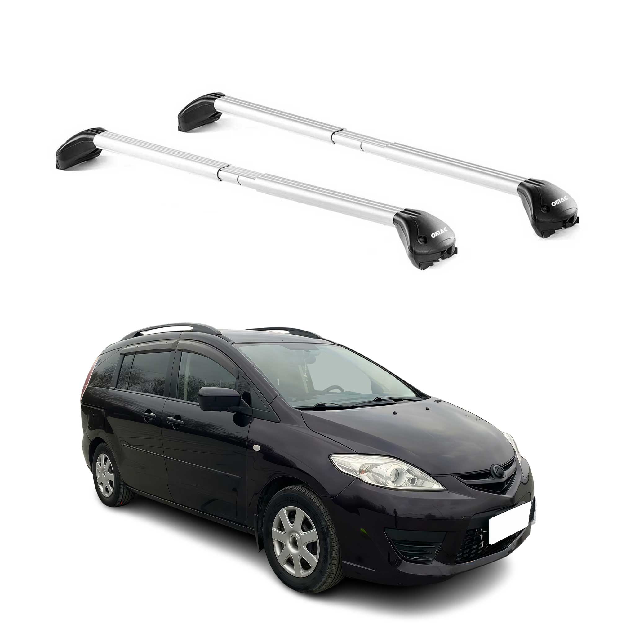 Barres de toit pour Mazda 5 CR-CW 2005-2015 5P Gris Argenté 2 pièces ABE