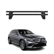 Menabo Barres de toit Transversales pour Mercedes GLC C253 2015-2020 Alu Noir