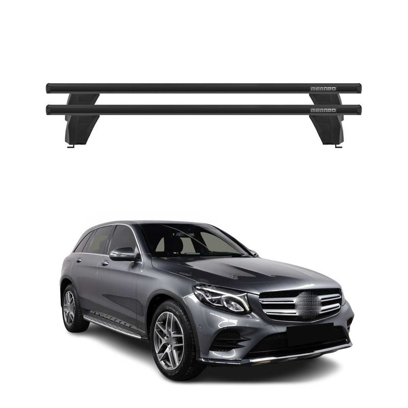Menabo Barres de toit Transversales pour Mercedes GLC C253 2015-2020 Alu Noir