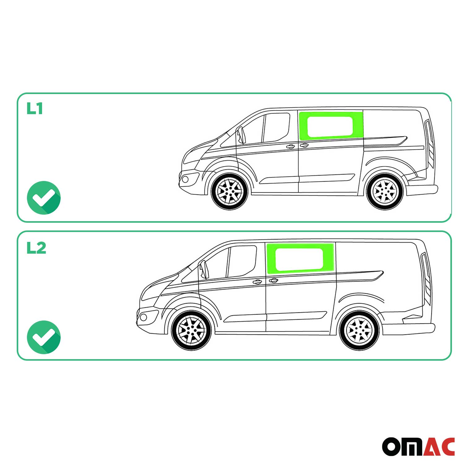 Vitre de Porte pour Ford Transit Custom 2013-2024 L1/L2 Gauche Avant Coulissante