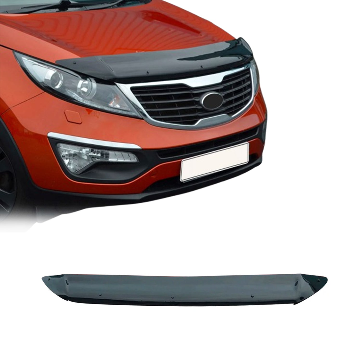 Deflecteurs d'air capot de voiture pour Kia Sportage 2010-16 SUV Acrylique Noir