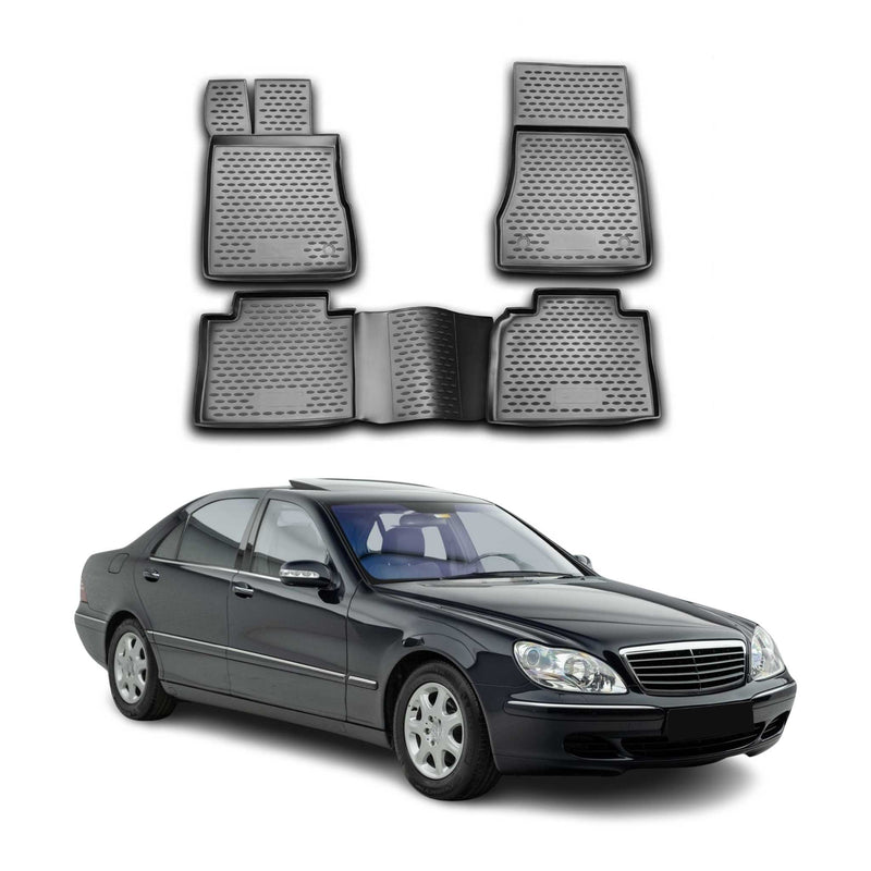 Tapis de Sol pour Mercedes Classe S W220 1998-2005 Noir TPE