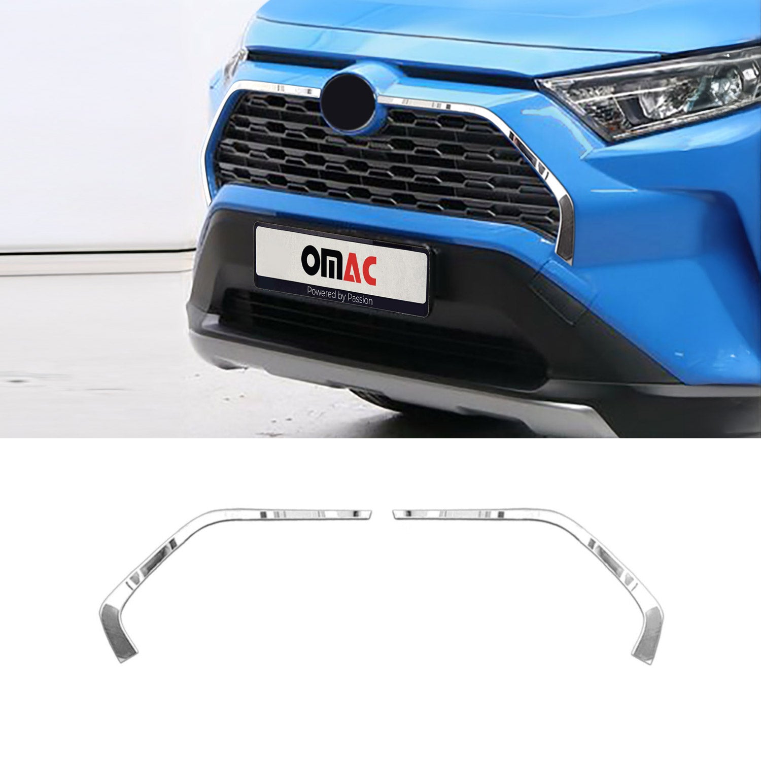Moulure de Grille de Calandre pour Toyota RAV4 2019-2025 Chromé 2Pcs
