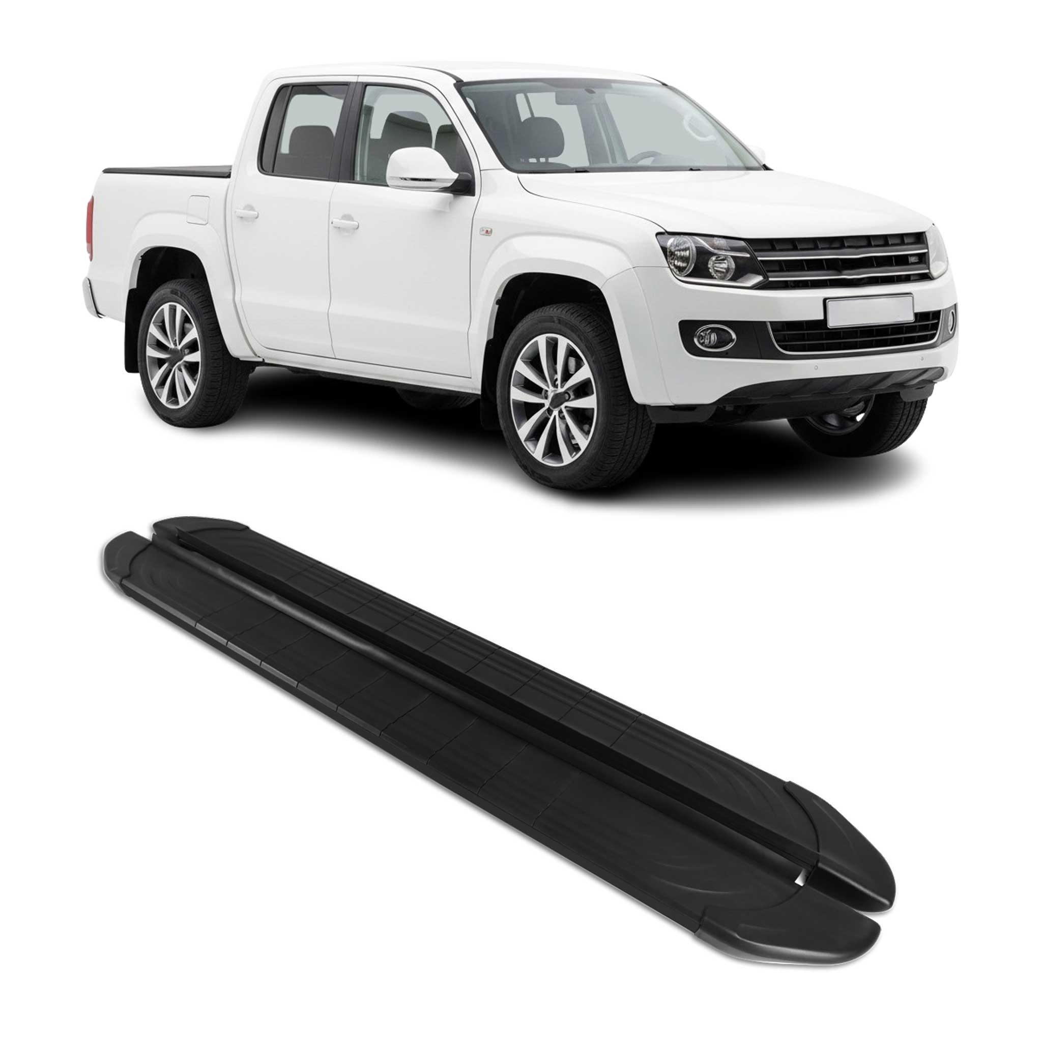 Marchepieds Latéraux pédale pour VW Amarok Double Cab  2010-2022 2Pcs Alu Noir