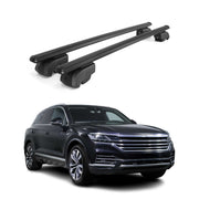 Barres de toit Transversales Pour VW Touareg III 2018-2024 Pre-FL Aluminium Noir