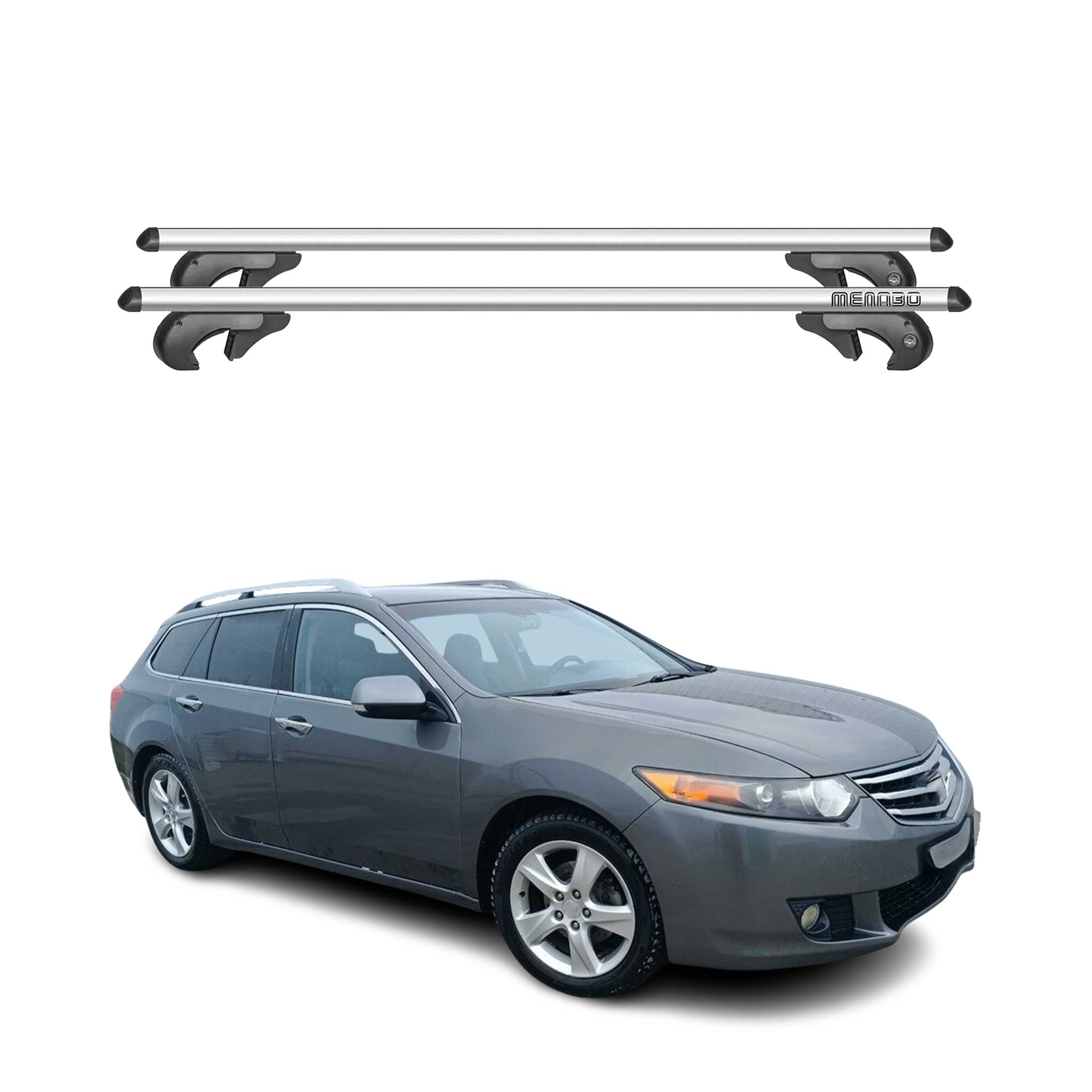 Barres de toit pour Honda Accord Break 2003-2007 90kg Aluminium Gris 2x