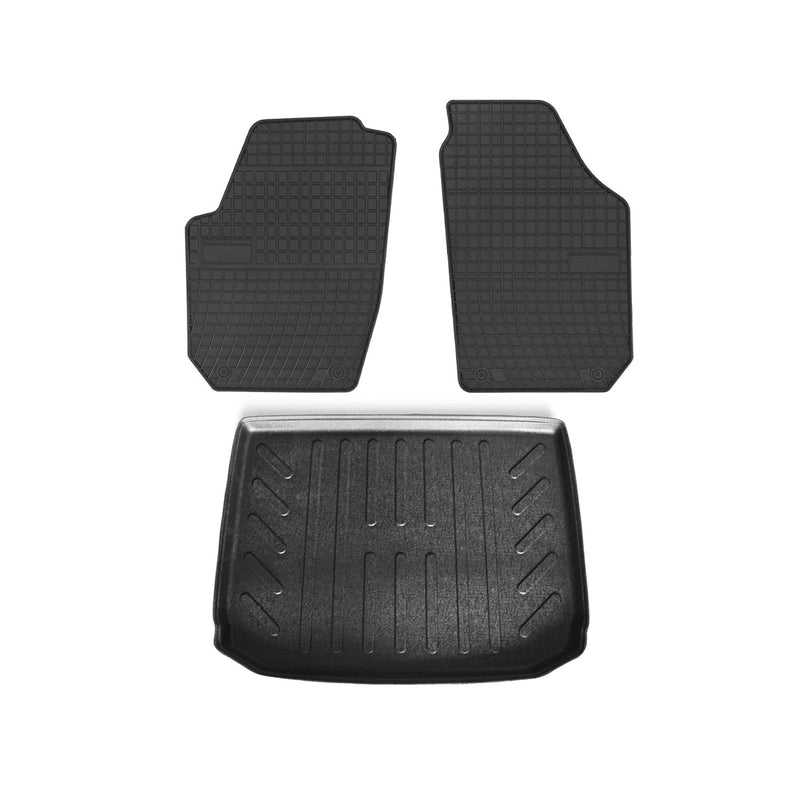 Kit Tapis de sol et coffre pour Skoda Roomster 2006-2015 Noir TPE