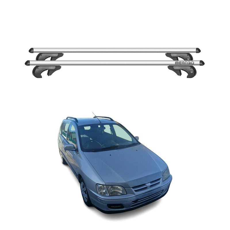 Barres de toit pour Mitsubishi Spacestar 1998-2005 90kg Aluminium Gris 2x