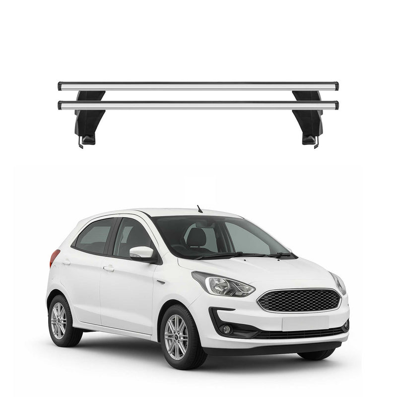 Menabo Barres de toit Transversales pour Ford Ka+ 2016-2024 Alu Gris ABE 2x