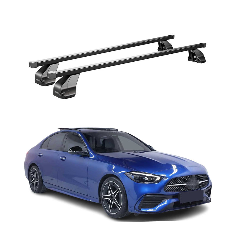 Menabo Barres de Toit Transversales pour Mercedes Classe C W206 2021-2025 Noir