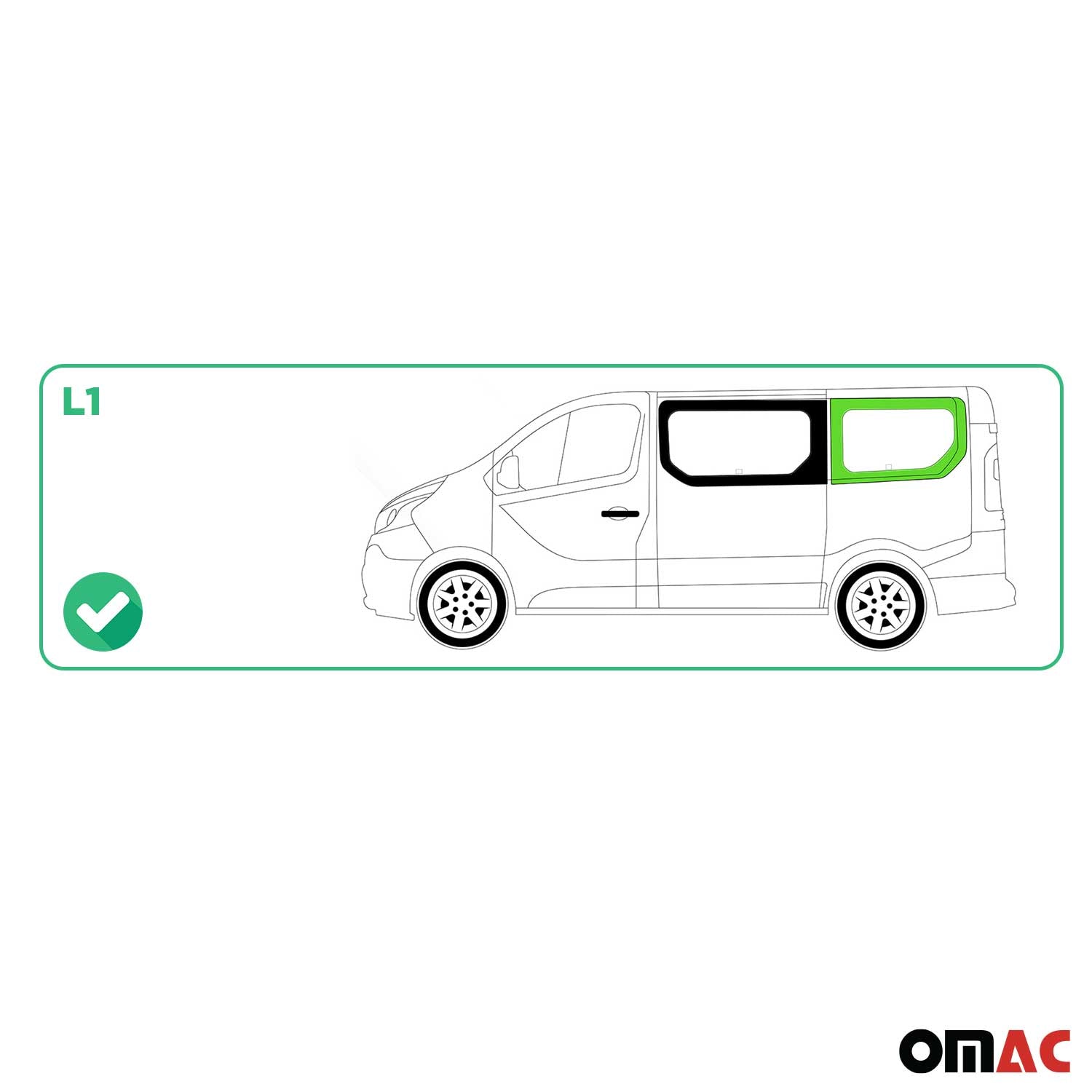 Vitre de Porte pour Opel Vivaro B 2014-2019 L1 Arrière Gauche Verre fixe