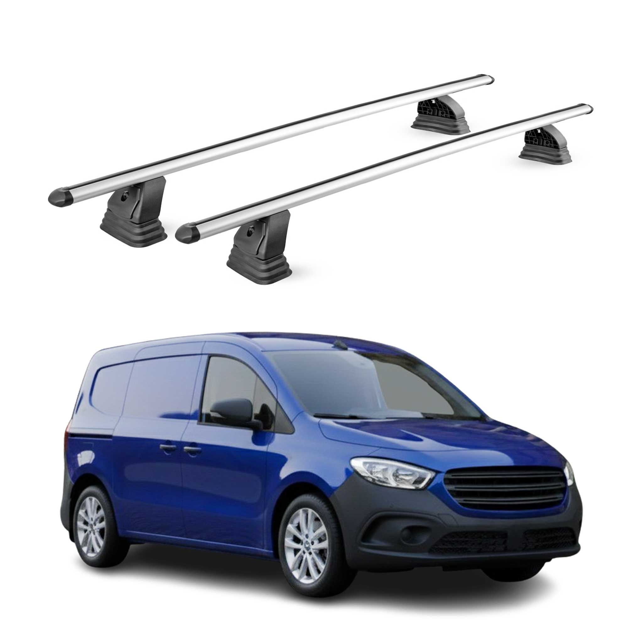 Barres de toit transversales Alu pour Mercedes Citan W420 2021-2026 TÜV Gris 2x