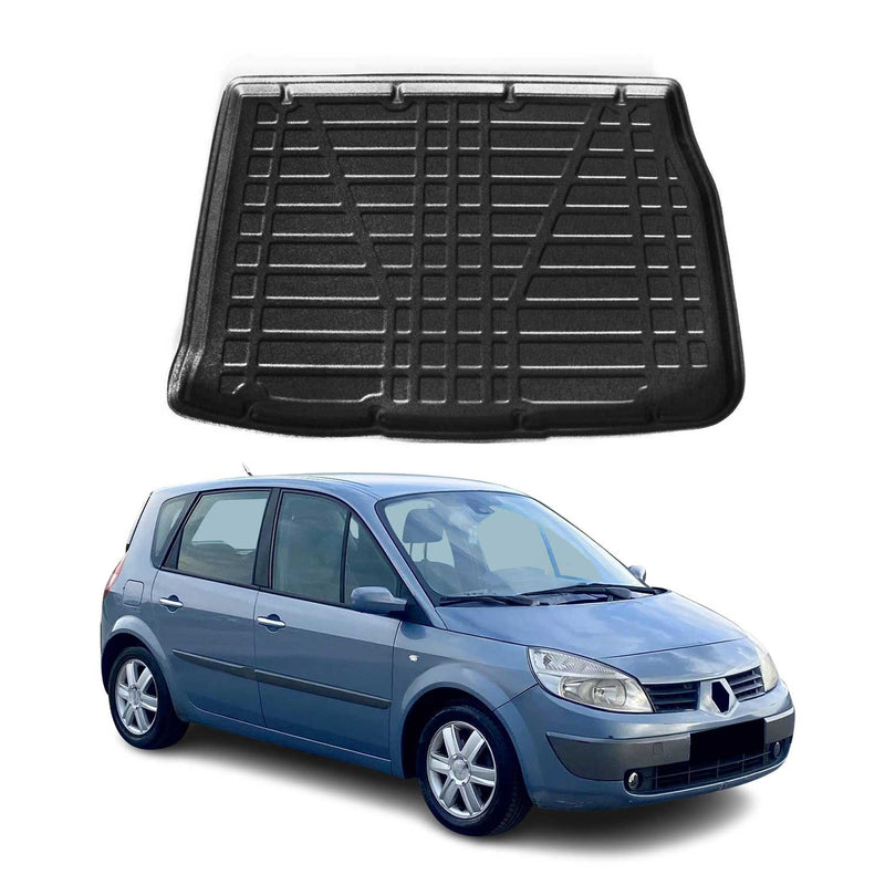 Tapis de Coffre pour Renault Scenic 2003-2009 en TPE Noir