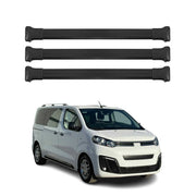 Barres de toit transversales pour Citroen Jumpy / SpaceTourer 2016-2026 Noir 3x