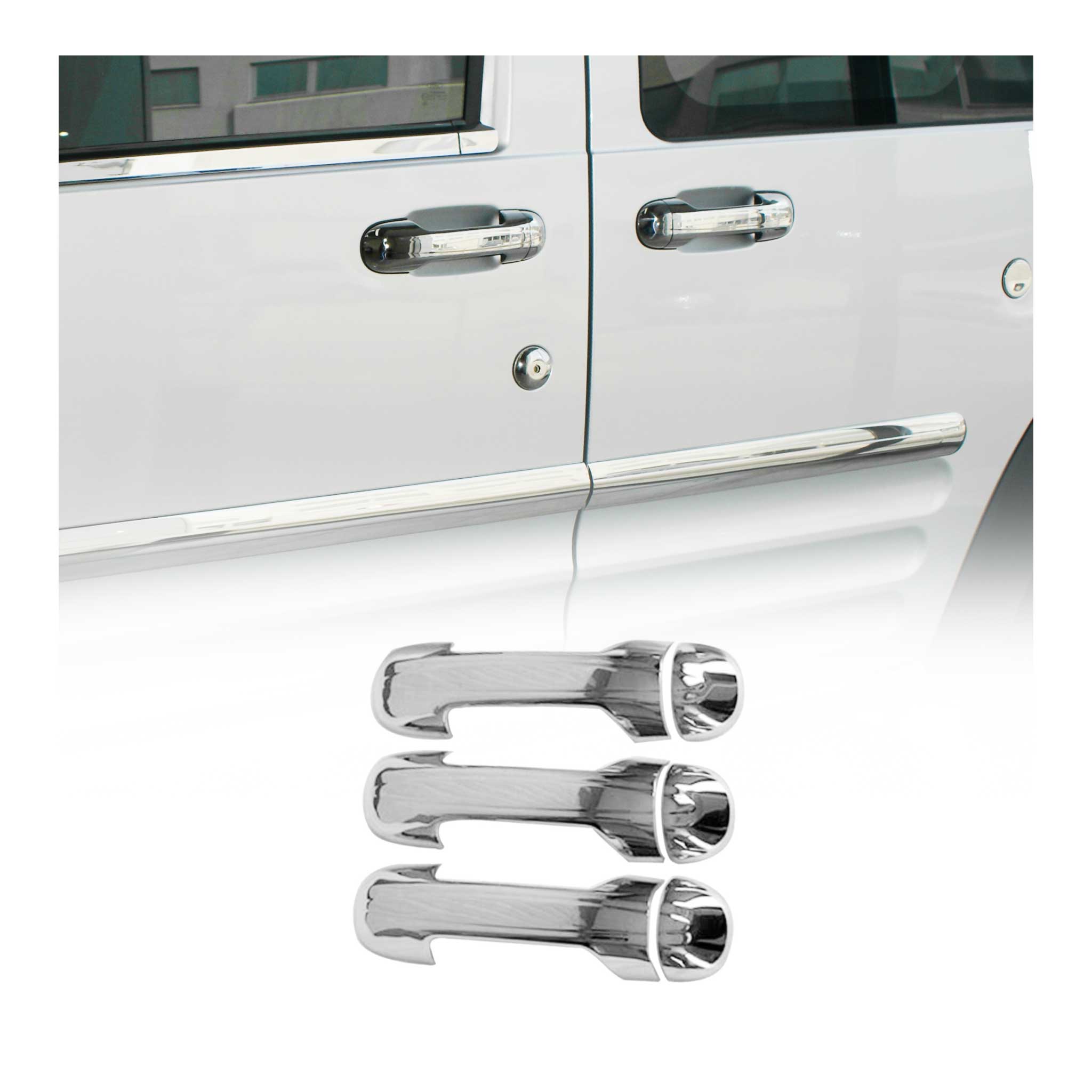 Couverture de poignée de porte pour Ford Tourneo Connect 2002-2014 Acier Inox