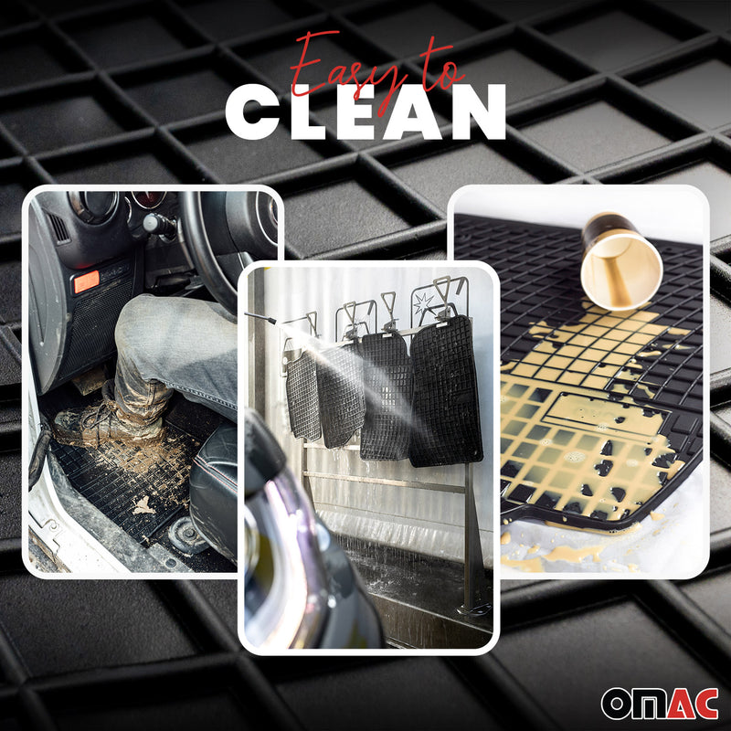 Tapis de Sol pour VW Crafter 2016-2025 Convient à 1ème rangée Noir Caoutchouc