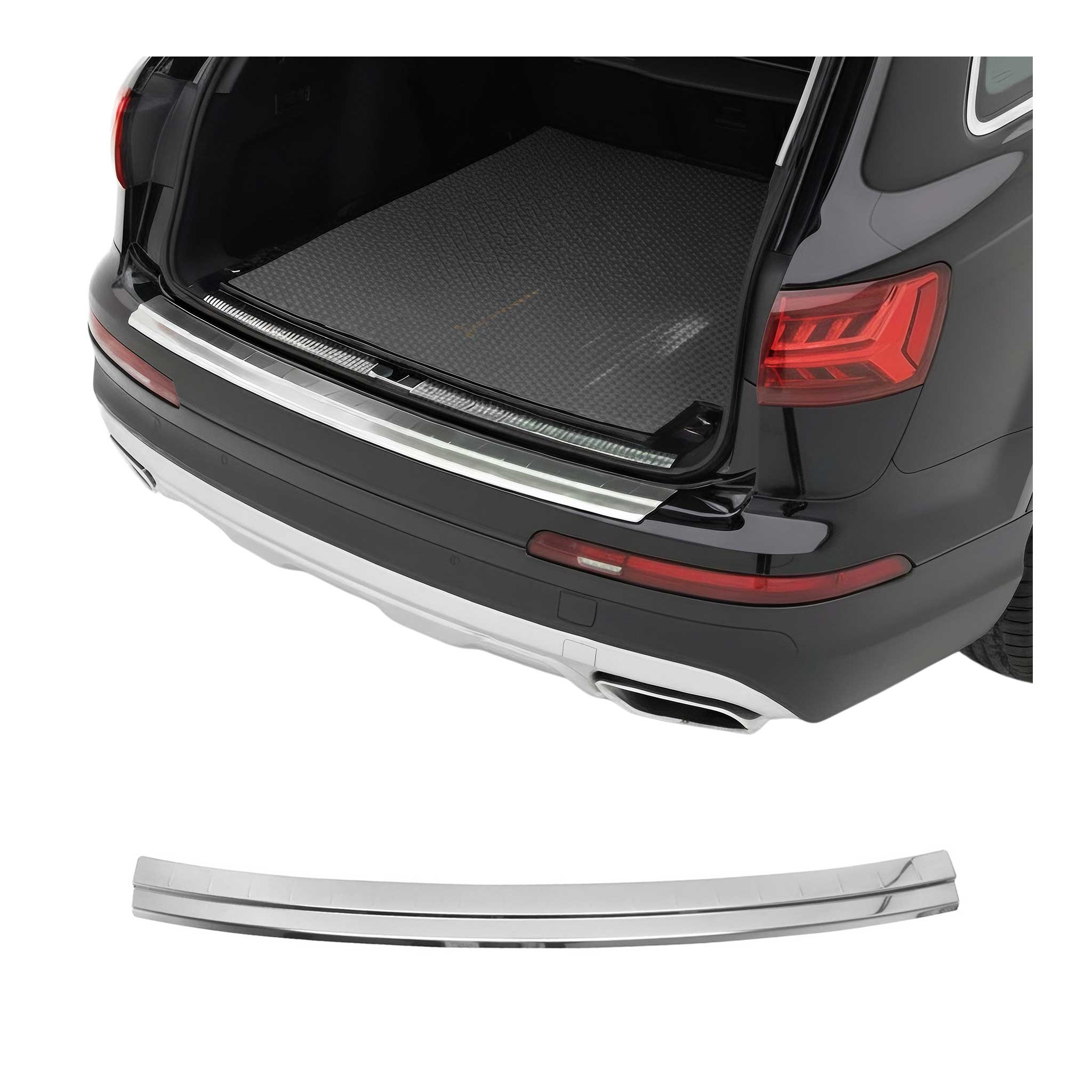 Protection de Pare-Chocs Arrière pour Audi Q7 4M 2015-2026 Inox finition polie