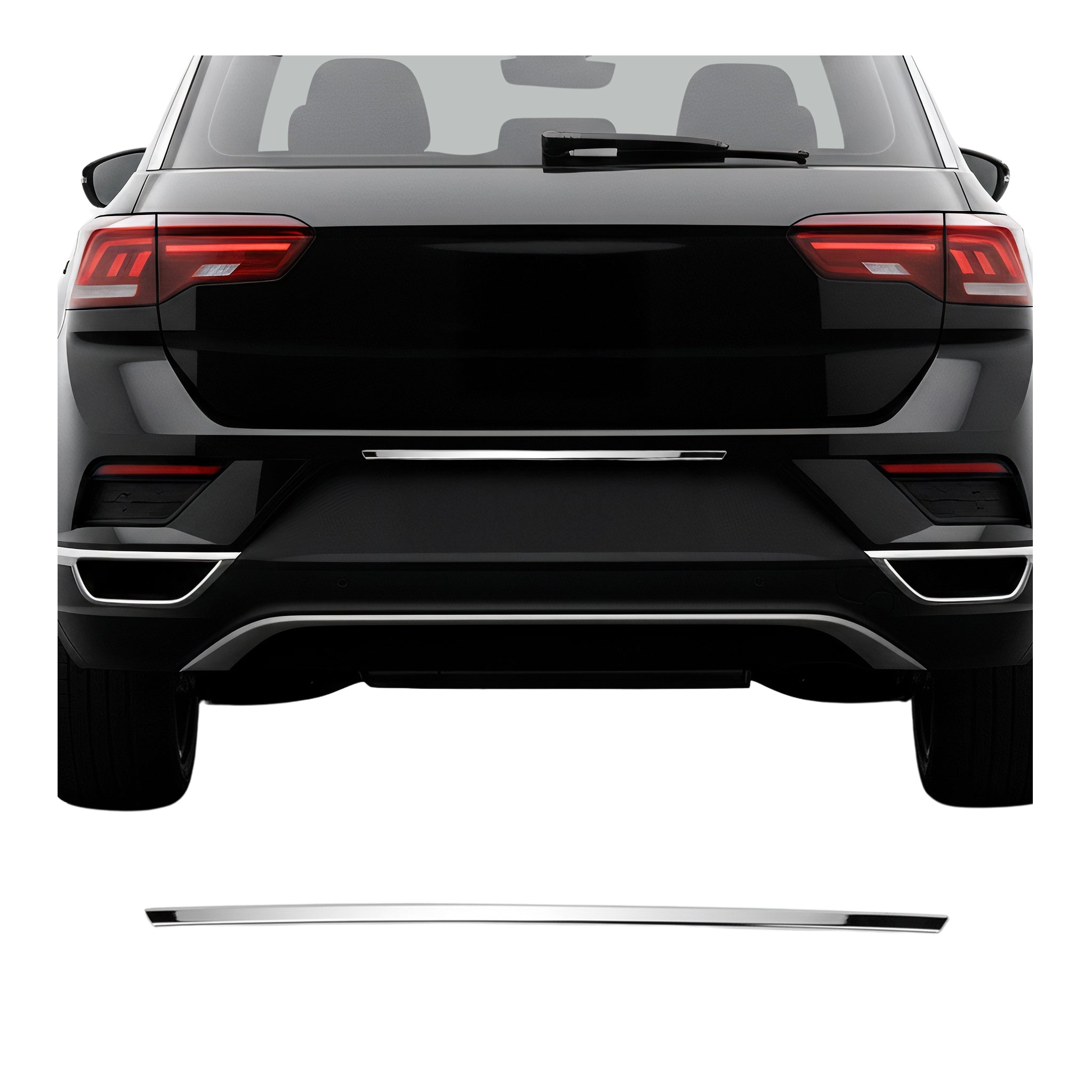 Garniture de Hayon Coffre pour Volkswagen T-Roc Pre-fl 2017-2022 acier inox